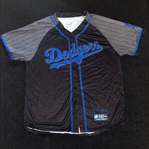 Dodgers Black and Blue Men's Jersey